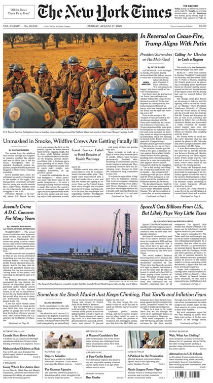 纽约时报（The New York Times）2025年8月17号