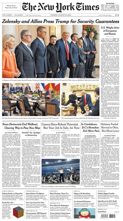 纽约时报（The New York Times）2025年8月19号