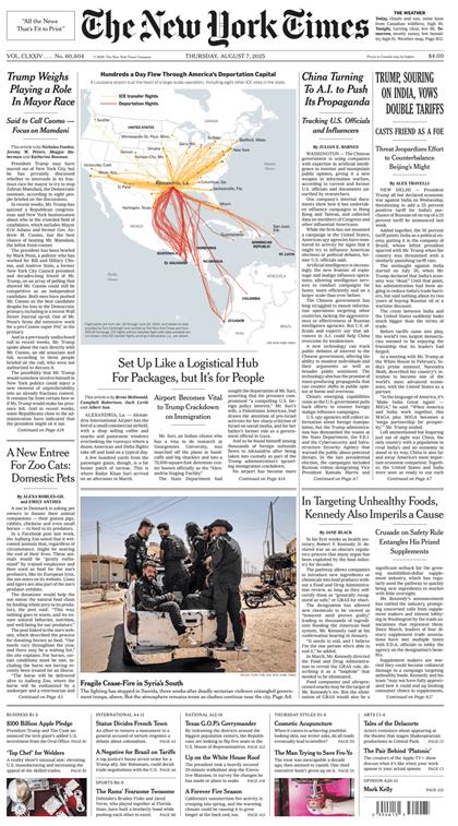 纽约时报（The New York Times）2025年8月7号