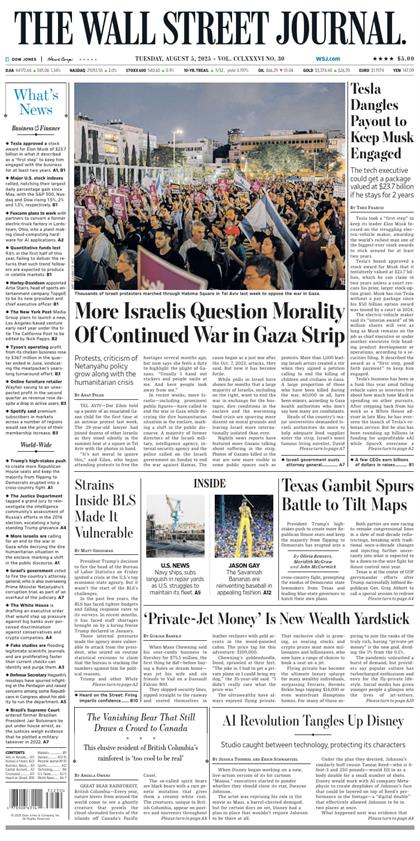 华尔街日报（The Wall Street Journal）2025年8月5号