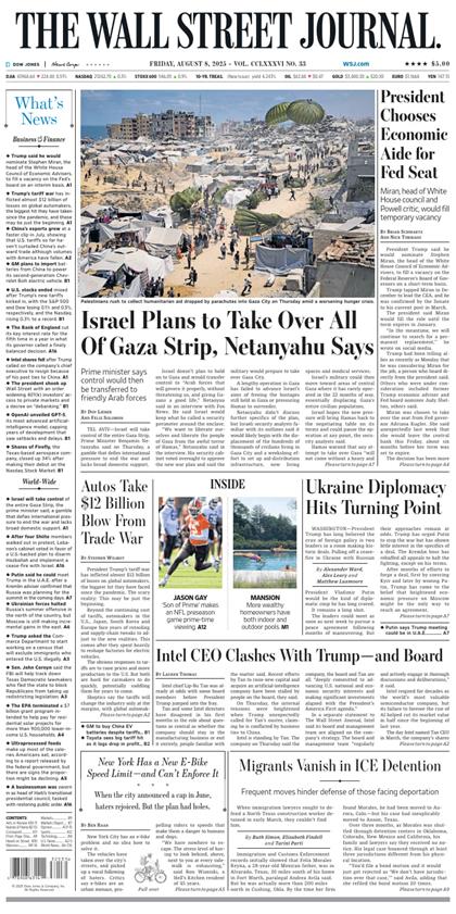 华尔街日报（The Wall Street Journal）2025年8月8号