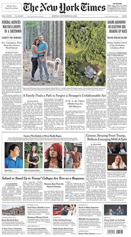 纽约时报（The New York Times）2025年9月29号
