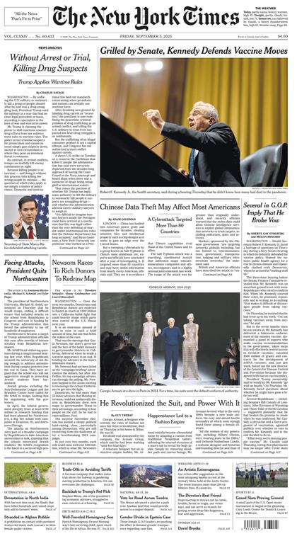 纽约时报（The New York Times）2025年9月5号