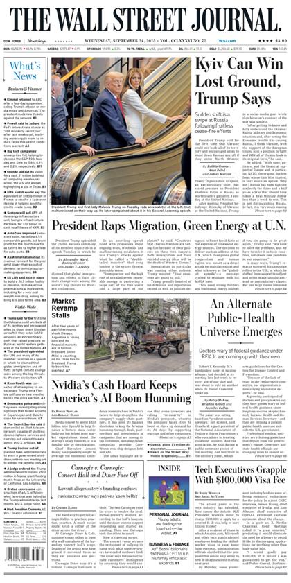 华尔街日报（The Wall Street Journal）2025年9月24号