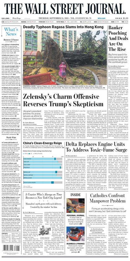 华尔街日报（The Wall Street Journal）2025年9月25号