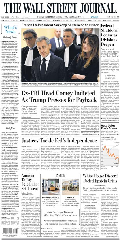 华尔街日报（The Wall Street Journal）2025年9月26号