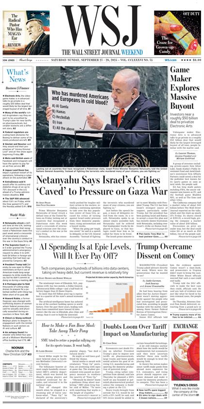 华尔街日报（The Wall Street Journal）2025年9月27-28号