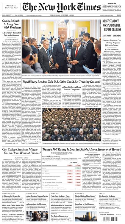 纽约时报（The New York Times）2025年10月1号
