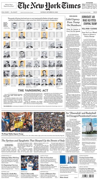 纽约时报（The New York Times）2025年10月19号