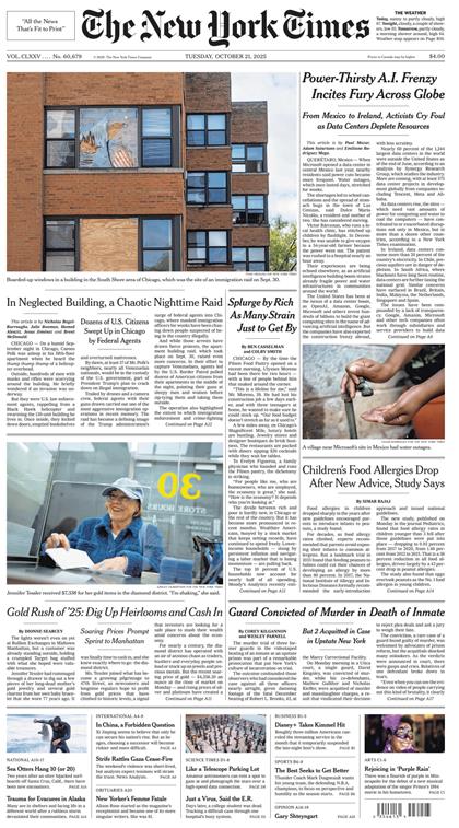 纽约时报（The New York Times）2025年10月21号