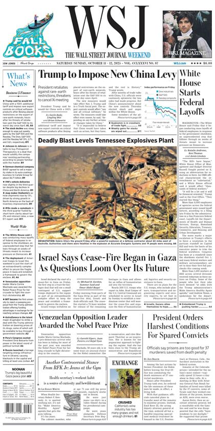 华尔街日报（The Wall Street Journal）2025年10月11-12号