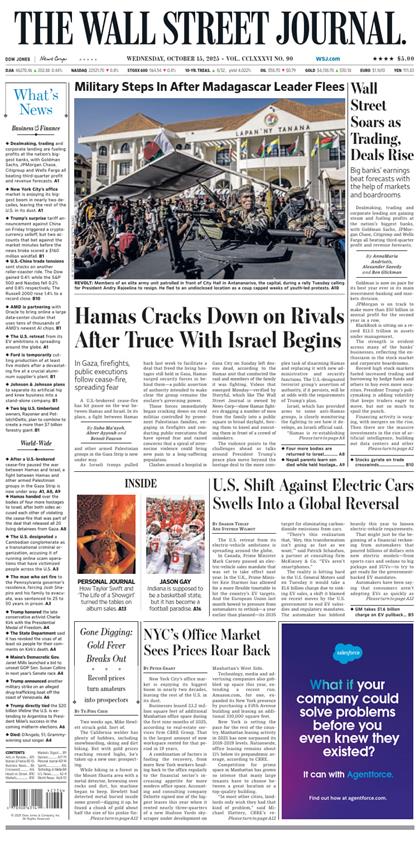 华尔街日报（The Wall Street Journal）2025年10月15号