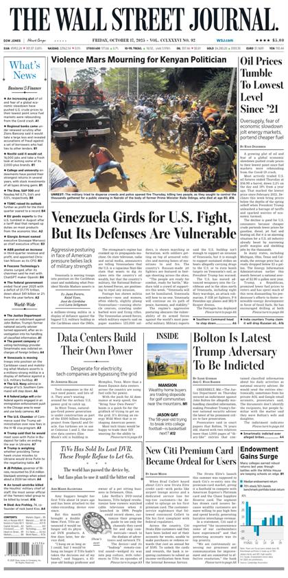 华尔街日报（The Wall Street Journal）2025年10月17号