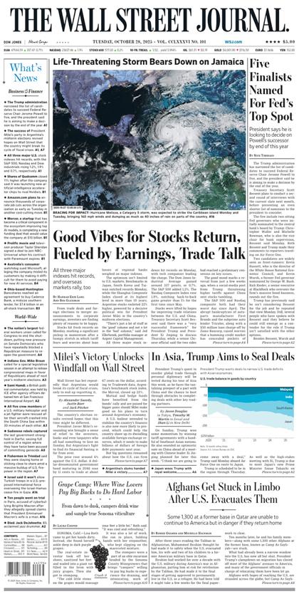 华尔街日报（The Wall Street Journal）2025年10月28号
