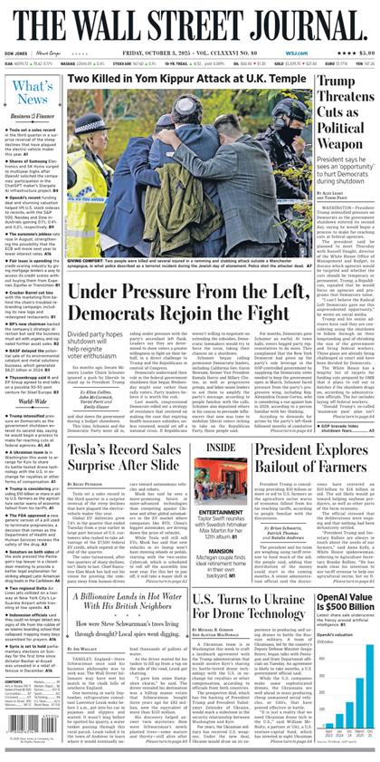 华尔街日报（The Wall Street Journal）2025年10月3号