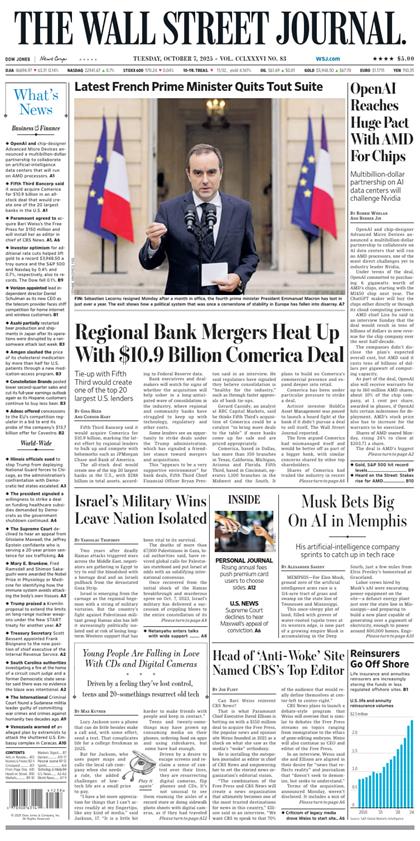 华尔街日报（The Wall Street Journal）2025年10月7号