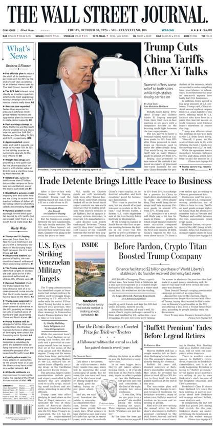 华尔街日报（The Wall Street Journal）2025年10月31号