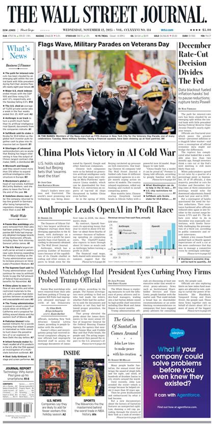 华尔街日报（The Wall Street Journal）2025年11月12号