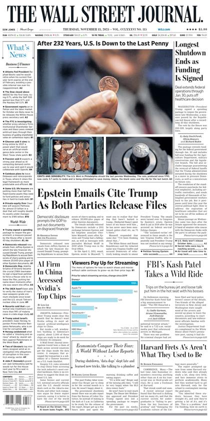 华尔街日报（The Wall Street Journal）2025年11月13号