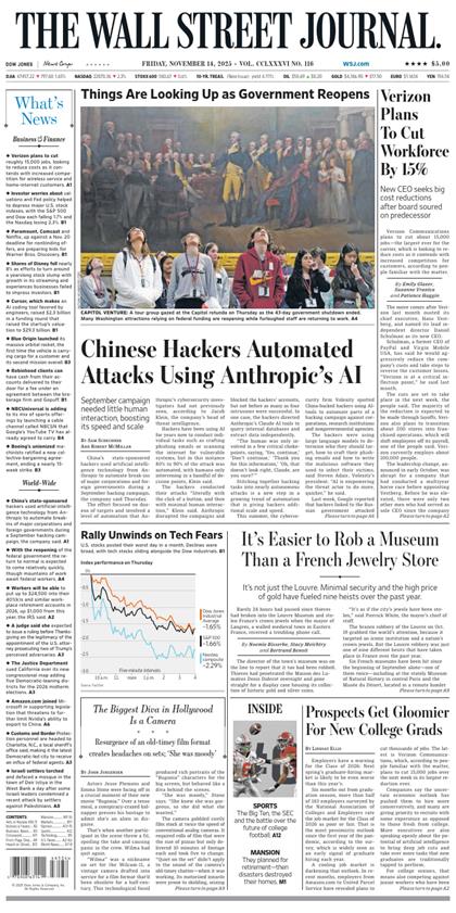 华尔街日报（The Wall Street Journal）2025年11月14号