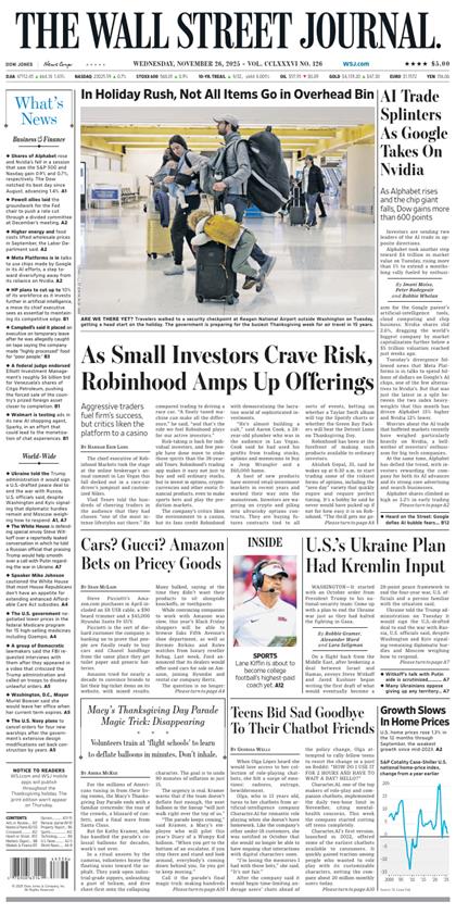 华尔街日报（The Wall Street Journal）2025年11月26号