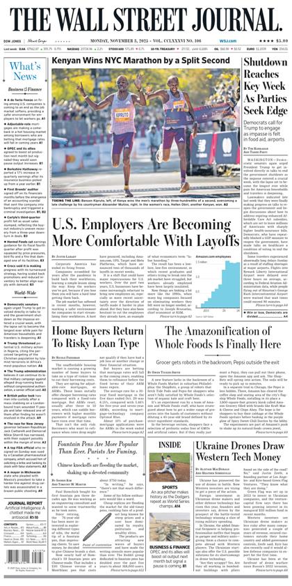 华尔街日报（The Wall Street Journal）2025年11月3号