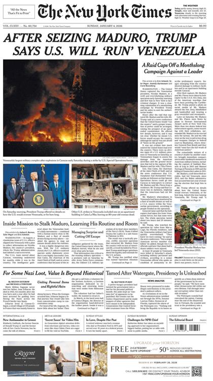 纽约时报（The New York Times）2026年1月4号