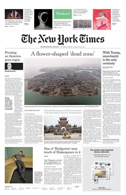 【国际版】纽约时报（The New York Times）2026年1月24-25号