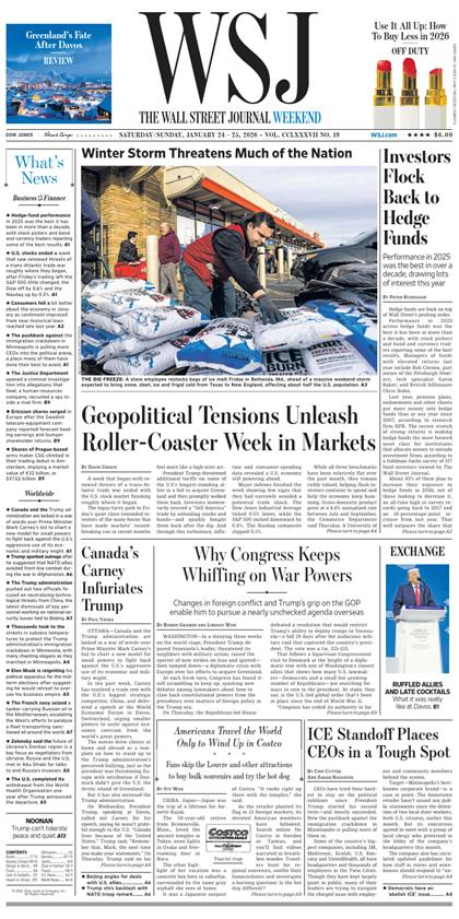 华尔街日报（The Wall Street Journal）2026年1月24-25号