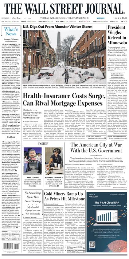 华尔街日报（The Wall Street Journal）2026年1月27号