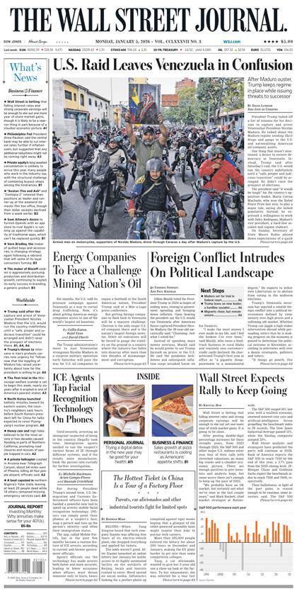 华尔街日报（The Wall Street Journal）2026年1月5号