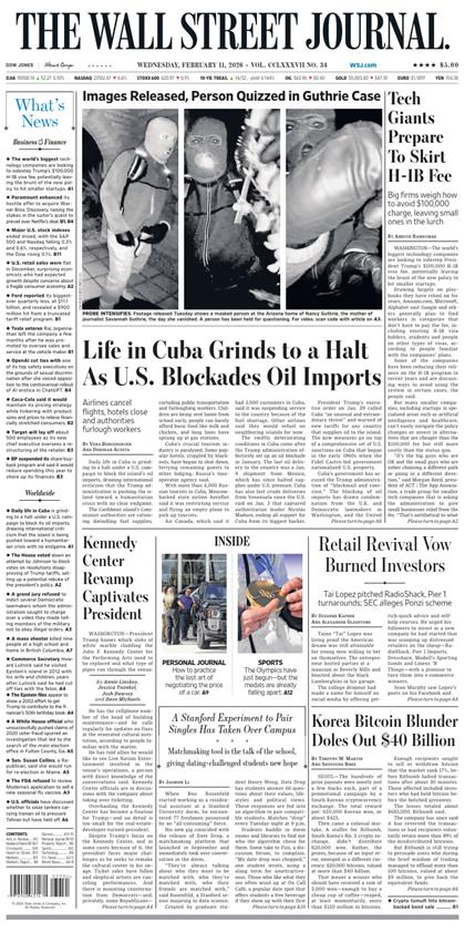 华尔街日报（The Wall Street Journal）2026年2月11日