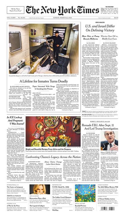 纽约时报（The New York Times）2026年3月22号