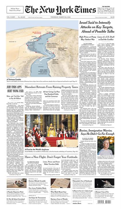 纽约时报（The New York Times）2026年3月26号