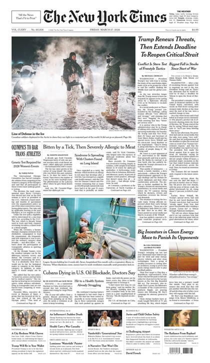 纽约时报（The New York Times）2026年3月27号