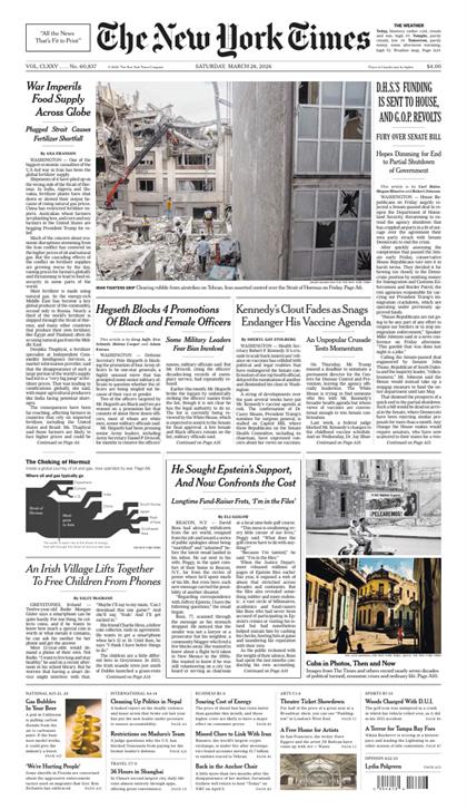 纽约时报（The New York Times）2026年3月28号