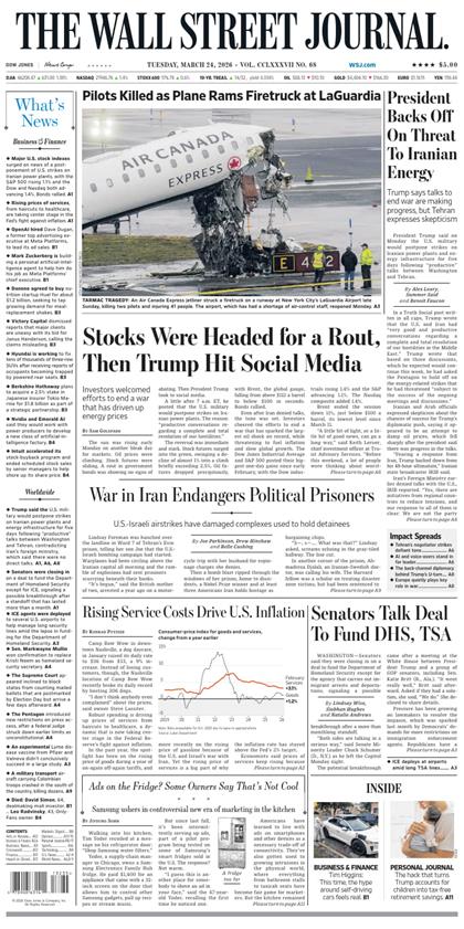 华尔街日报（The Wall Street Journal）2026年3月24日